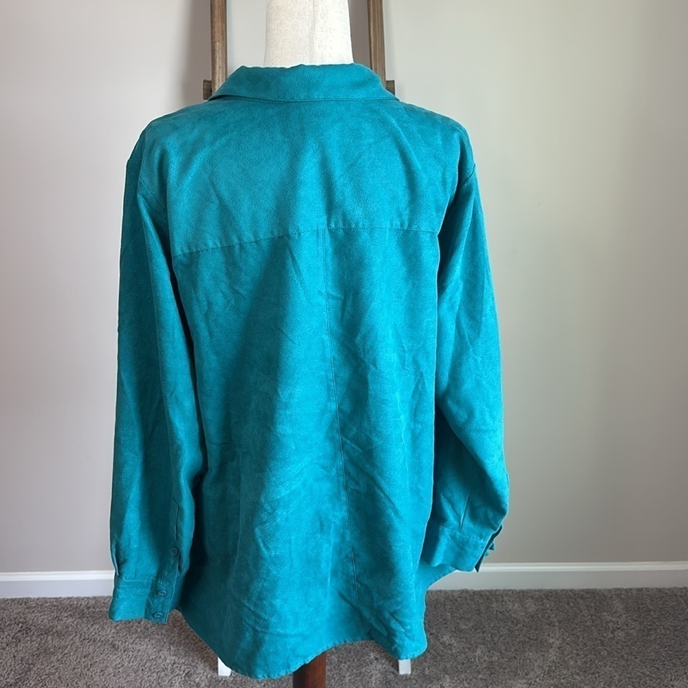 Catherines Long Sleeve Button Down Suede Like Shirt Size 1X (18/20W) in GUC - Picture 11 of 17
